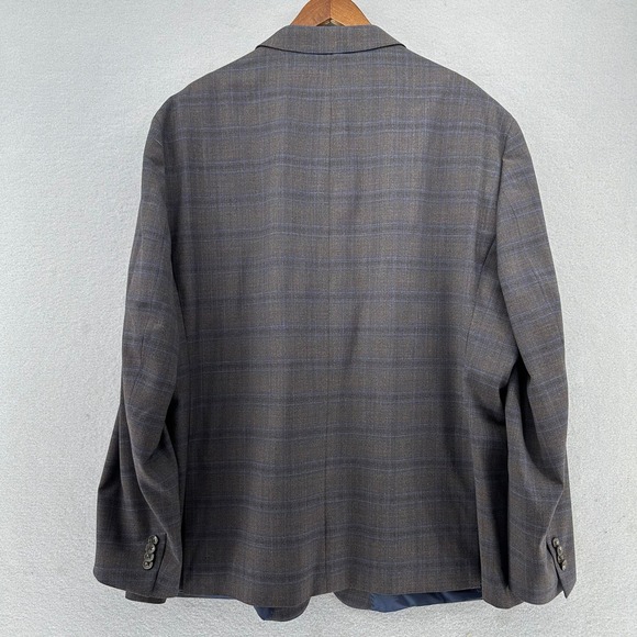 Tommy Hilfiger Windowpane Plaid Wool Blend Sport Coat Blazer Jacket 52R - Picture 3 of 10